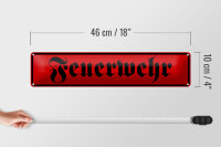 Blechschild Straßenschild 46x10cm Feuerwehr Dekoration