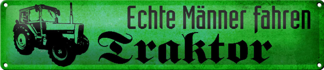 Retro Blechschild 'Echte Männer Fahren Traktor' – 20x30 Cm, Metall, Witziger Spruch – Deko Für Garage, Werkstatt, Geschenk