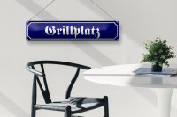 Blechschild Straßenschild 46x10cm Grillplatz Grillen Dekoration