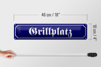Blechschild Straßenschild 46x10cm Grillplatz Grillen Dekoration