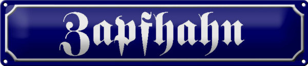 Blechschild Straßenschild 46x10cm Zapfhahn Kneipe Bar Bier Dekoration