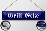 Blechschild Straßenschild 46x10cm Grill-Ecke...