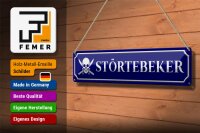 Blechschild Straßenschild 46x10cm Störtebeker mit Totenkopf Deko