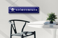 Blechschild Straßenschild 46x10cm Störtebeker mit Totenkopf Deko