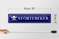 Blechschild Straßenschild 46x10cm Störtebeker mit Totenkopf Deko