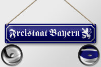Blechschild Straßenschild 46x10cm Freistaat Bayern Wappen Dekoration