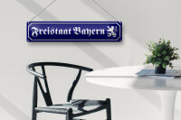 Blechschild Straßenschild 46x10cm Freistaat Bayern Wappen Dekoration