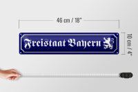 Blechschild Straßenschild 46x10cm Freistaat Bayern Wappen Dekoration