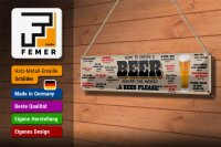 Blechschild Bier 46x10cm How to Order a beer Dekoration