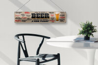 Blechschild Bier 46x10cm How to Order a beer Dekoration