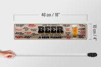 Blechschild Bier 46x10cm How to Order a beer Dekoration