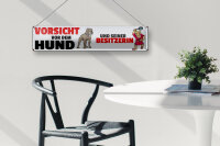 Blechschild Hinweis 46x10cm Vorsicht vor dem Hund und seine Dekoration