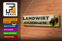 Blechschild Spruch 46x10cm Landwirt nur ein Held fährt Feld Dekoration