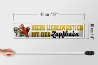 Blechschild Spruch 46x10cm mein Lieblingstier Zapfhahn Bier Dekoration
