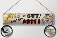Blechschild Spruch 46x10cm Bier ist gut sagt der Arzt Deko