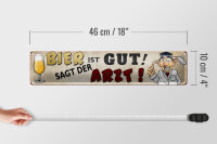Blechschild Spruch 46x10cm Bier ist gut sagt der Arzt Deko