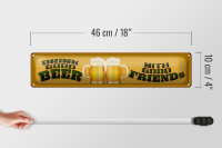 Blechschild Spruch 46x10cm Bier drink good Beer with good Friends Deko