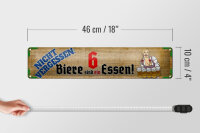 Blechschild Spruch 46x10cm nicht vergessen 6 Biere sind ein Essen Deko