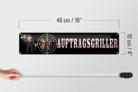 Blechschild Spruch 46x10cm Auftragsgriller Grill Wurst Steak Deko