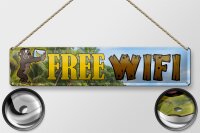 Blechschild Spruch 46x10cm free Wifi Wlan Internet Dekoration