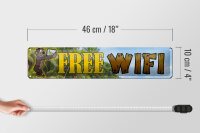 Blechschild Spruch 46x10cm free Wifi Wlan Internet Dekoration