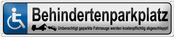 Blechschild Parken 46x10cm Behindertenparkplatz Dekoration