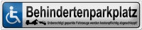 Blechschild Parken 46x10cm Behindertenparkplatz Dekoration
