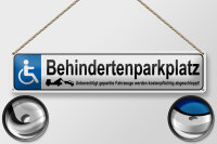 Blechschild Parken 46x10cm Behindertenparkplatz Dekoration