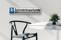 Blechschild Parken 46x10cm Behindertenparkplatz Dekoration