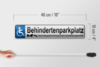 Blechschild Parken 46x10cm Behindertenparkplatz Dekoration