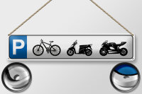 Blechschild Parken 46x10cm Parkplatz Fahrrad Mofa...