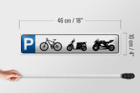 Blechschild Parken 46x10cm Parkplatz Fahrrad Mofa Motorrad Dekoration
