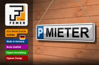 Blechschild Parken 46x10cm Parkplatz Mieter Dekoration