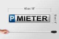 Blechschild Parken 46x10cm Parkplatz Mieter Dekoration