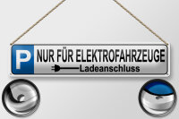 Blechschild Parken 46x10cm Parkplatz nur Elektrofahrzeuge...