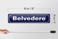 Blechschild Hinweis 46x10cm Belvedere Österreich Dekoration