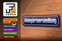 Blechschild Hinweis 46x10cm Kleingärtnersiedlung Dekoration