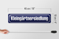Blechschild Hinweis 46x10cm Kleingärtnersiedlung Dekoration