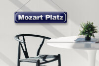 Blechschild Hinweis 46x10cm Mozart Platz Österreich Dekoration
