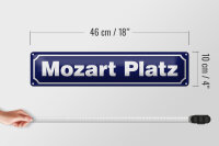 Blechschild Hinweis 46x10cm Mozart Platz Österreich Dekoration