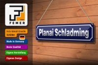 Blechschild Hinweis 46x10cm Planai Schladming ÖSterreich Dekoration