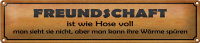 Blechschild Spruch 46x10cm Freundschaft ist wie Hose voll...