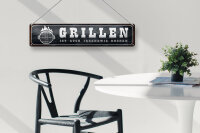 Blechschild Spruch 46x10cm Grillen ist auch Kochen Geschenk Dekoration