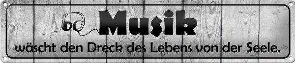 Blechschild Spruch 46x10cm Musik wäscht Dreck des Lebens Dekoration