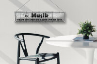 Blechschild Spruch 46x10cm Musik wäscht Dreck des Lebens Dekoration