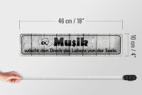 Blechschild Spruch 46x10cm Musik wäscht Dreck des Lebens Dekoration