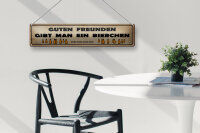 Blechschild Spruch 46x10cm Guten Freunden gibt ein Bierchen Dekoration