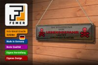 Blechschild Spruch 46x10cm von Lebensgefahr Lebensgefährtin Dekoration