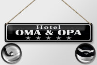 Blechschild Spruch 46x10cm Hotel Oma Opa 5 Sterne Dekoration Geschenk
