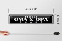Blechschild Spruch 46x10cm Hotel Oma Opa 5 Sterne Dekoration Geschenk